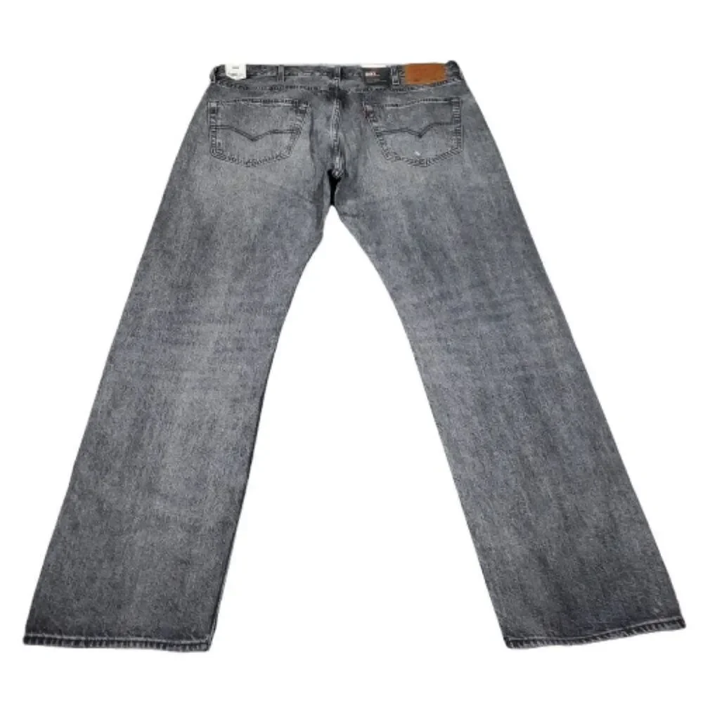 Levi's Premium 501 Original Straight Jeans Faded Black Distressed Size 38 X 32